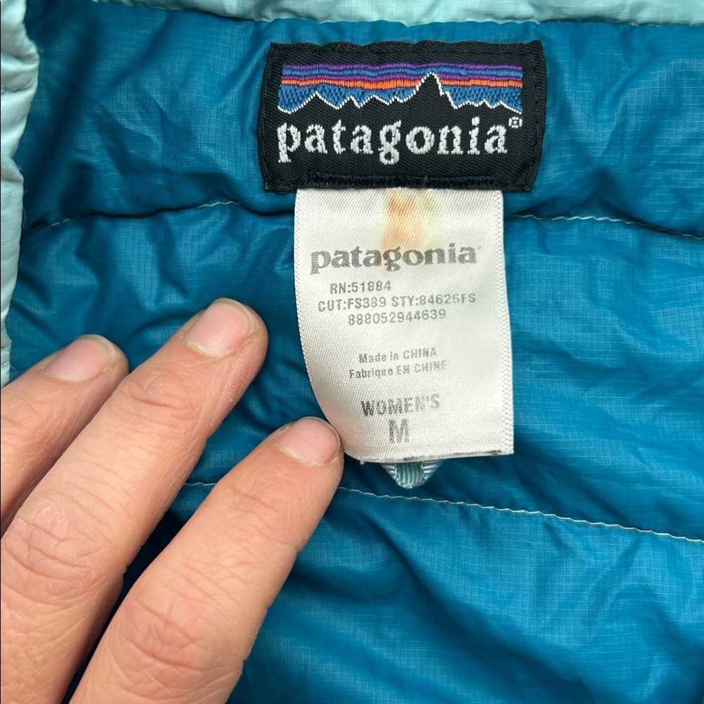 Patagonia Womens Down Sweater Vest Medium Light Blue Puffer - Picture 2 of 12